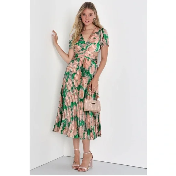 lulus green floral dress Mermaid Flower Fairycore Aesthetic Ethereal Fairy Dress main image 0